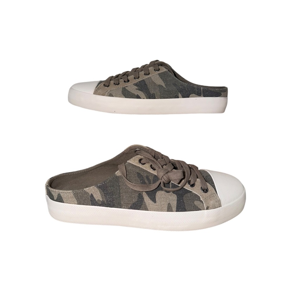 Splendid Adel Womens 8.5M Camo Mule Sneakers Slip On Lace Up Olive SD0ADE71